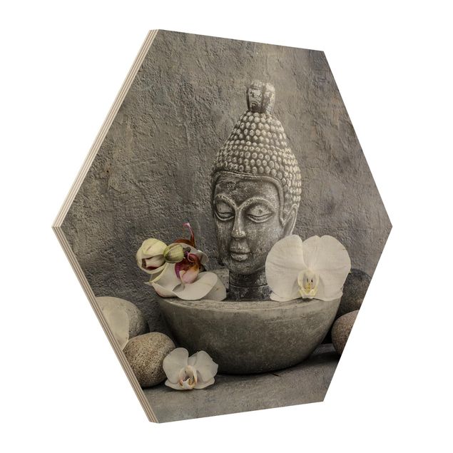 Billeder spirituelt Zen Buddha, Orchids And Stones