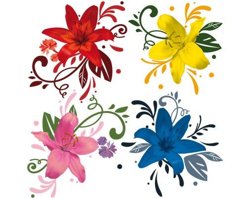 Vinduesklistermærker blomster Lily Dream Set