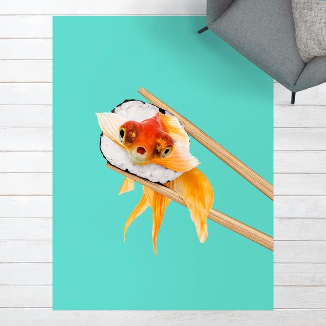 udendørs gulvtæppe Sushi With Goldfish