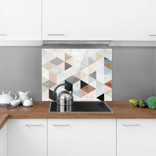 Stænkplader glas mønstre Watercolor Mosaic With Triangles I