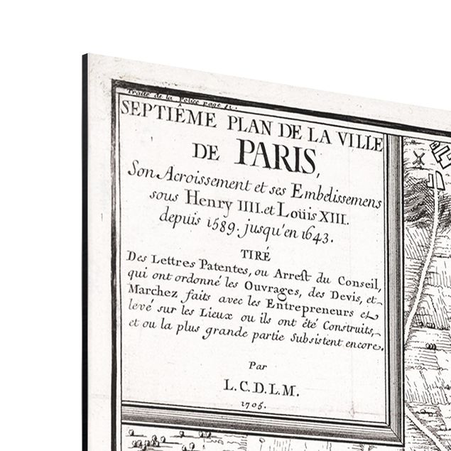 Billeder retro Vintage Map City Of Paris Around 1600
