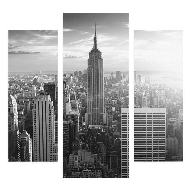 Billeder på lærred sort og hvid Manhattan Skyline