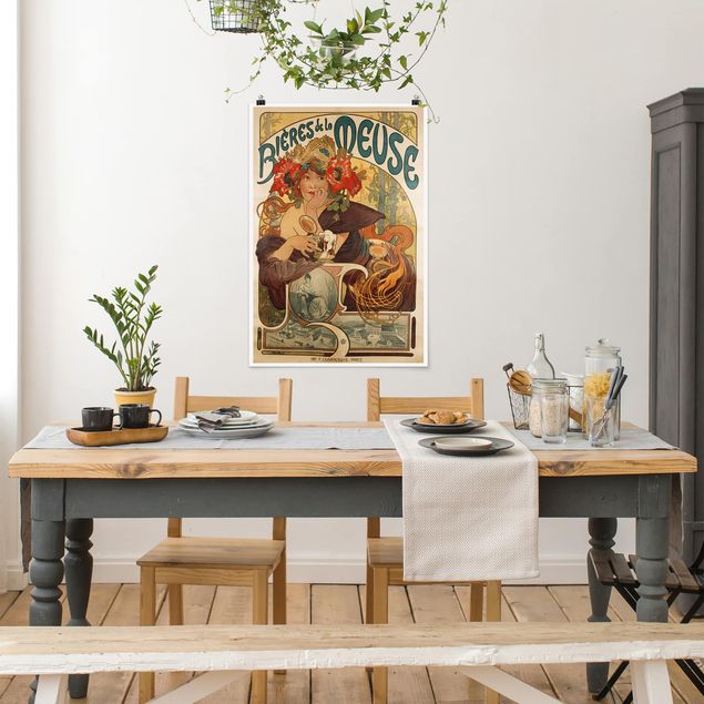 Kunst stilarter Alfons Mucha - Poster For La Meuse Beer