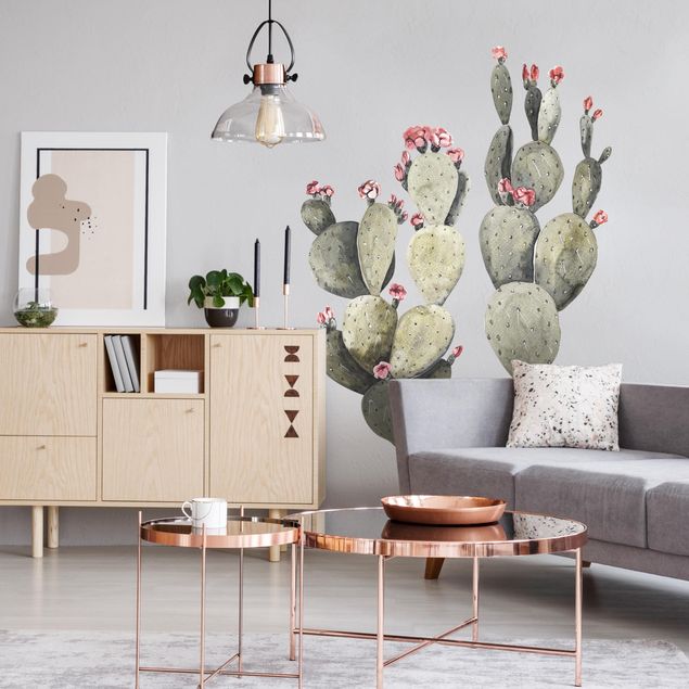 Wallstickers Planter Watercolour Two Cactuses XXL