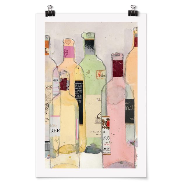Plakater Wine Bottles In Watercolour I