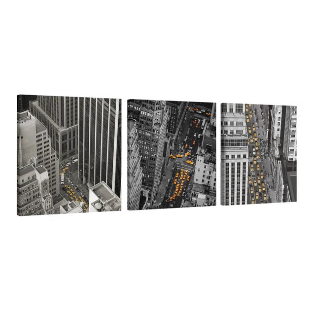 Billeder på lærred arkitektur og skyline New York Taxis
