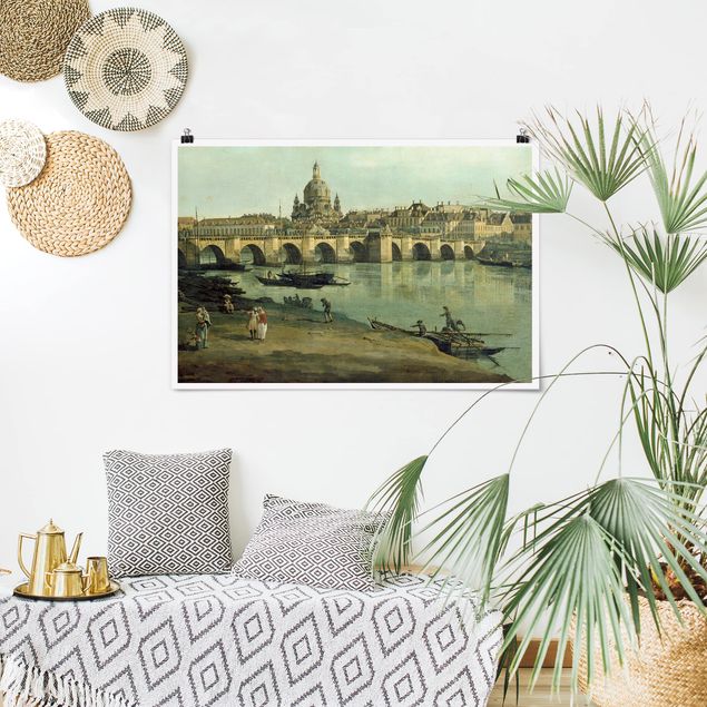 Kunst stilarter ekspressionisme Bernardo Bellotto - View of Dresden from the Right Bank of the Elbe with Augustus Bridge
