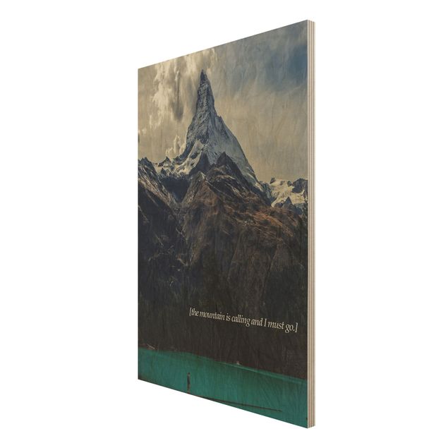 Prints på træ ordsprog Poetic Landscapes - Mountain