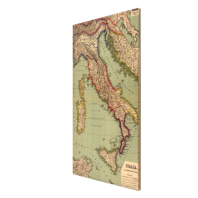 Billeder verdenskort Vintage Map Italy