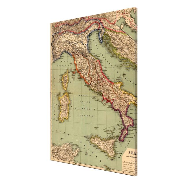 Billeder verdenskort Vintage Map Italy