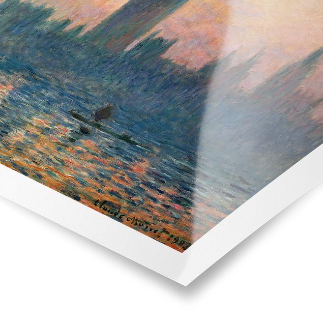 Plakater arkitektur og skyline Claude Monet - London Sunset