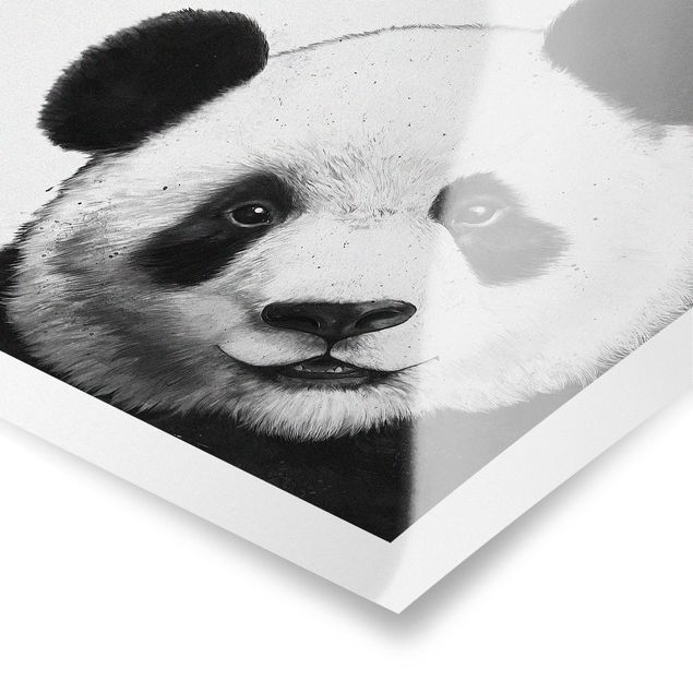 Plakater dyr Illustration Panda Black And White Drawing