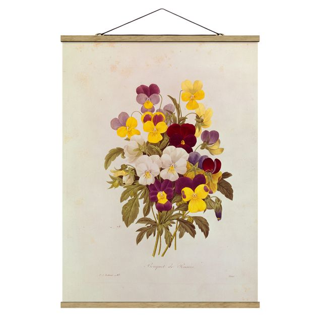 Billeder blomster Pierre Joseph Redoute - Bouquet Of Pansies