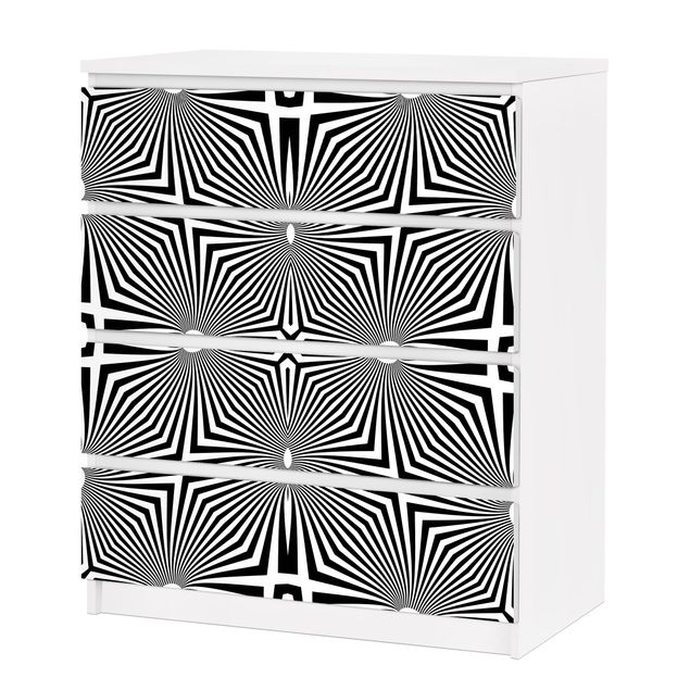 Møbelfolier Abstract Ornament Black And White