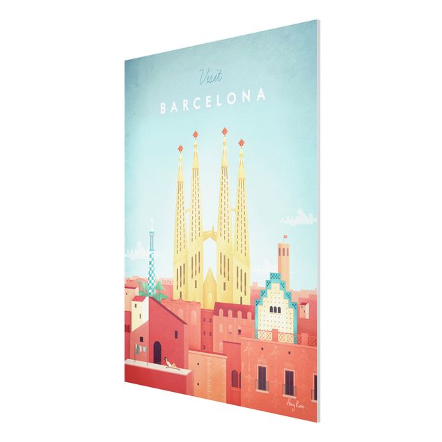 Billeder kunsttryk Travel Poster - Barcelona