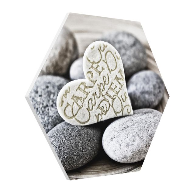 Billeder moderne Carpe Diem Heart With Stones