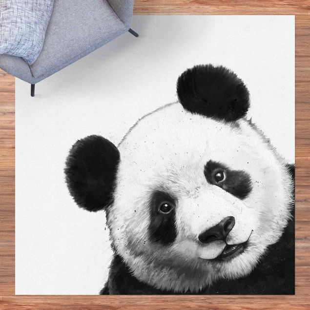 udendørs gulvtæppe Illustration Panda Black and White Drawing