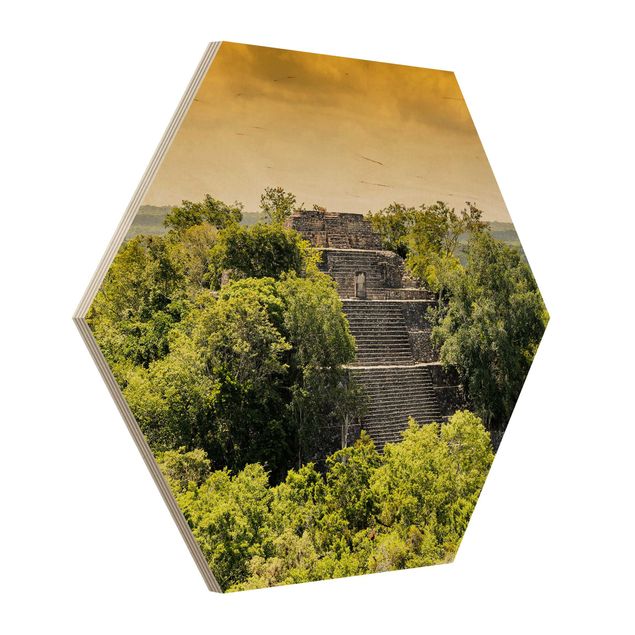 Sekskantede billeder Pyramid of Calakmul