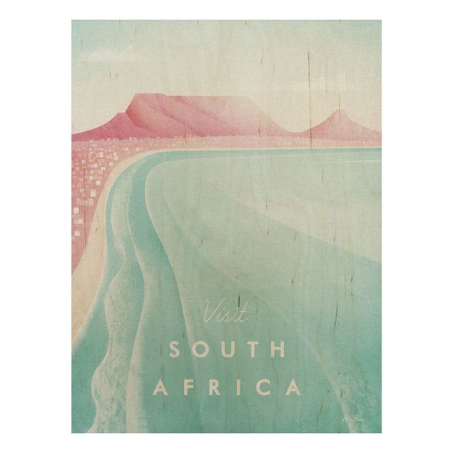 Prints på træ landskaber Travel Poster - South Africa