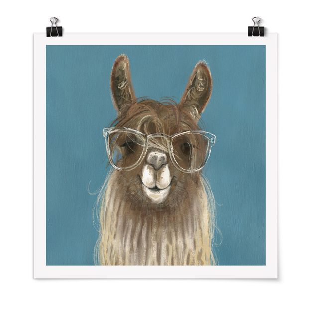 Plakater dyr Lama With Glasses III