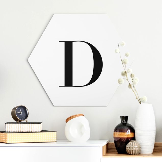 køkken dekorationer Letter Serif White D