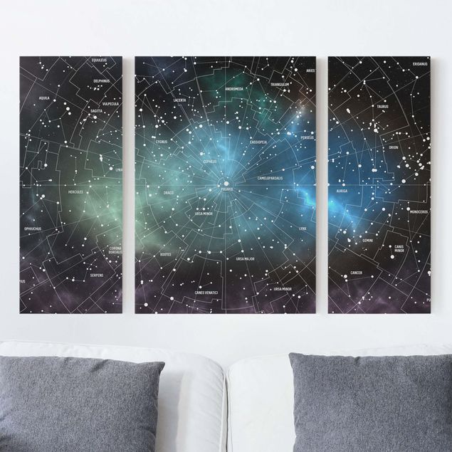 Billeder på lærred arkitektur og skyline Stellar Constellation Map Galactic Nebula