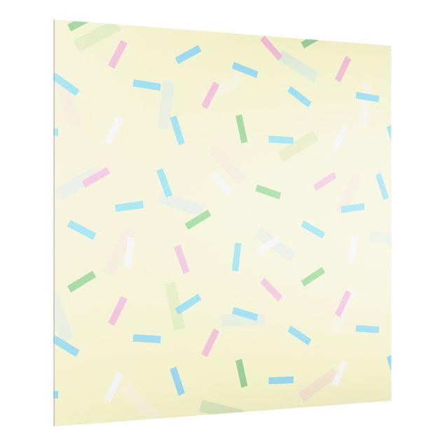 Stænkplader glas mønstre Colourful Confetti Of Pastel Stripes