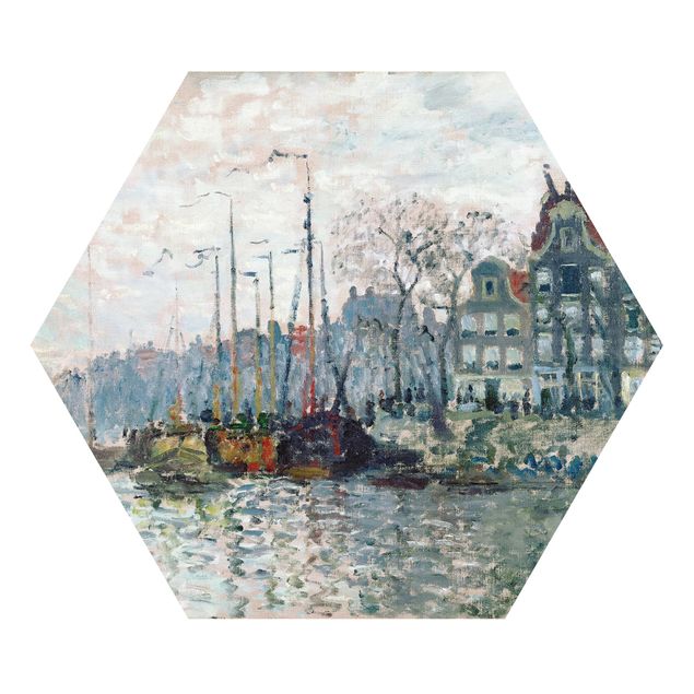 Billeder kunsttryk Claude Monet - View Of The Prins Hendrikkade And The Kromme Waal In Amsterdam