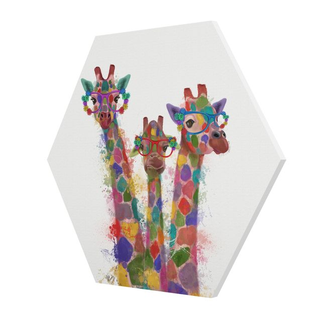 Billeder farvet Rainbow Splash Giraffe Trio