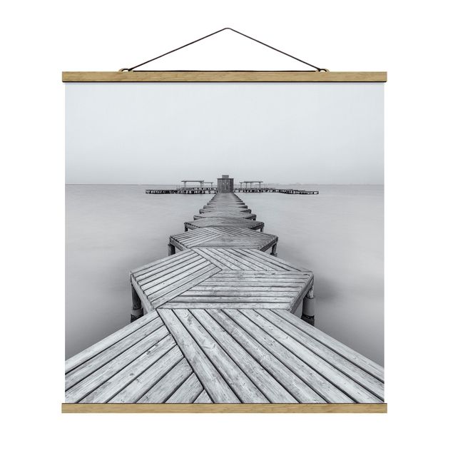 Billeder natur Wooden Pier In Black And White