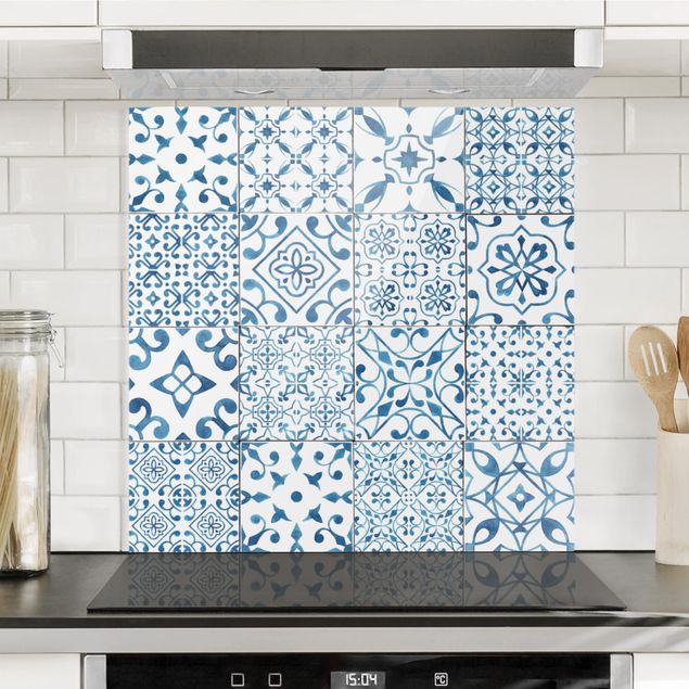 køkken dekorationer Pattern Tiles Blue White