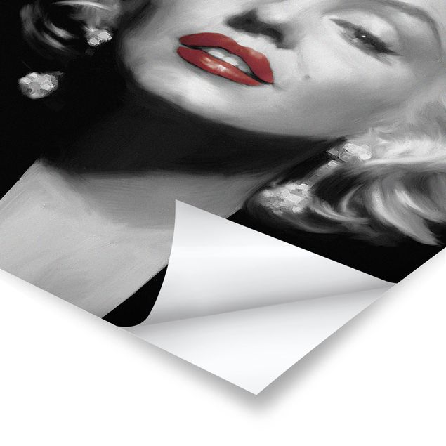 Plakater Marilyn With Red Lips