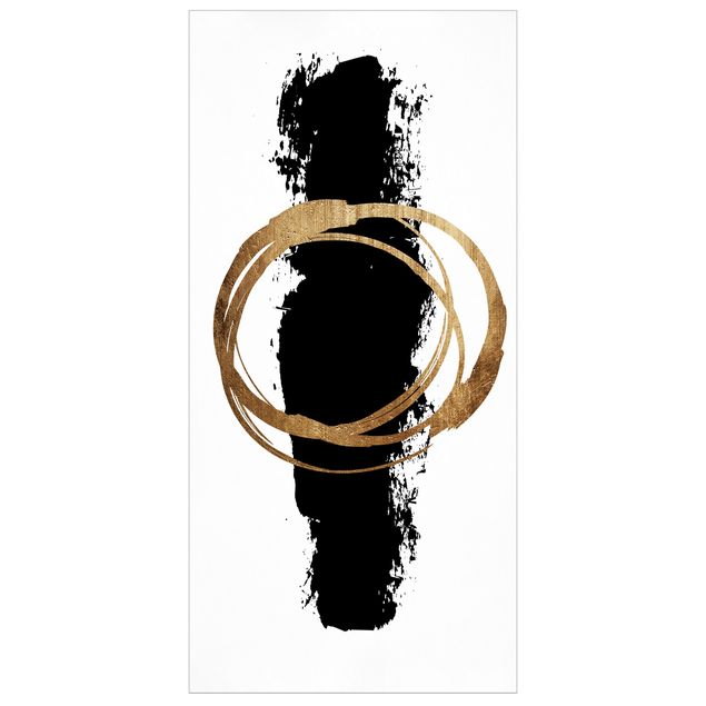 Rumdeler Abstract Shapes - Gold And Black