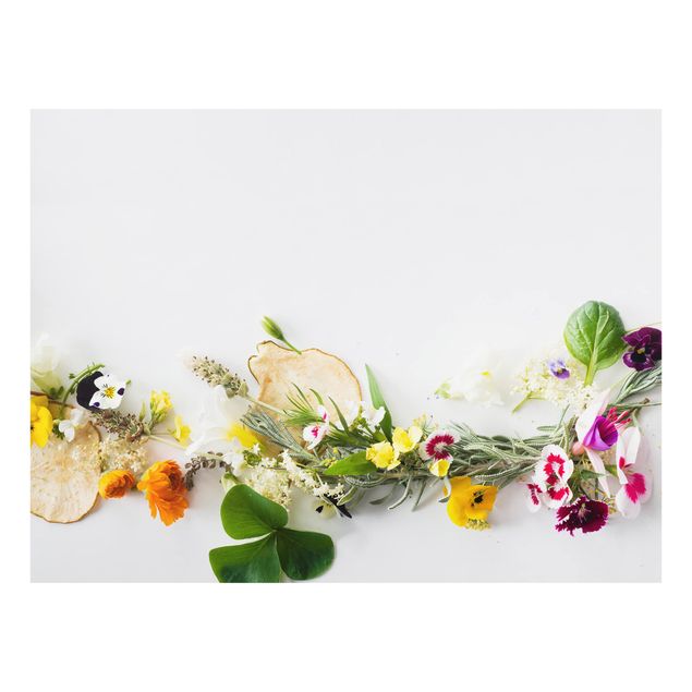 Stænkplader glas Fresh Herbs With Edible Flowers