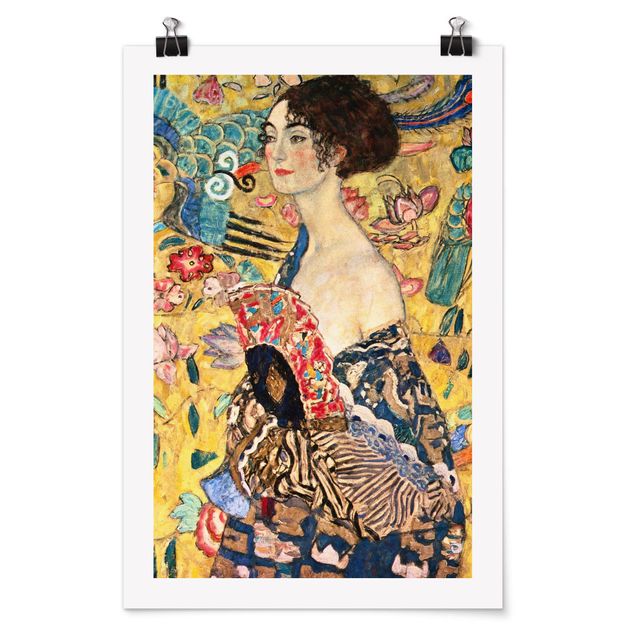 Plakater kunsttryk Gustav Klimt - Lady With Fan
