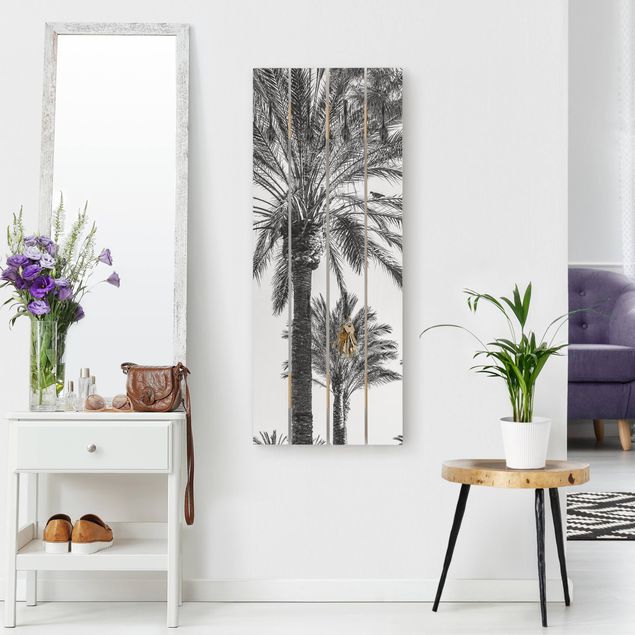Knagerækker landskaber Palm Trees At Sunset Black And White