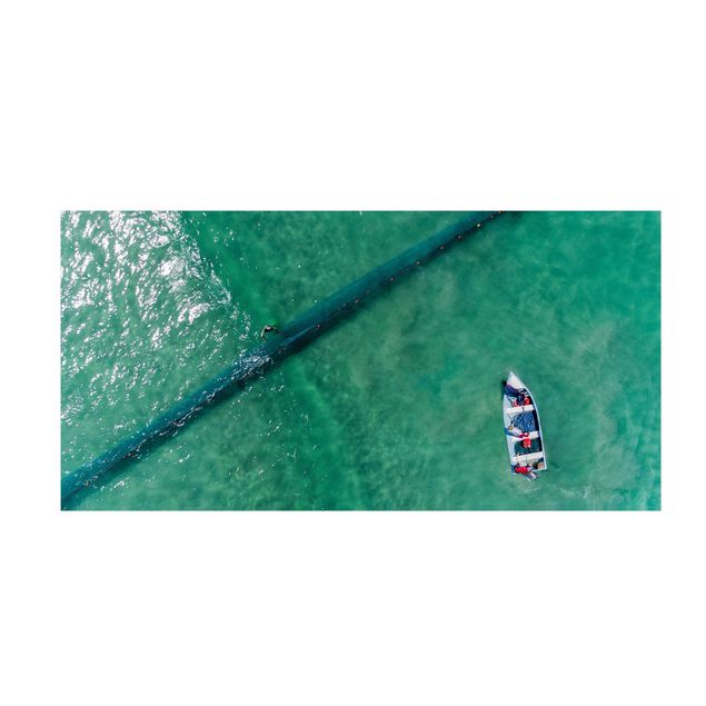 turkis gulvtæppe Aerial Image -  Fishermen