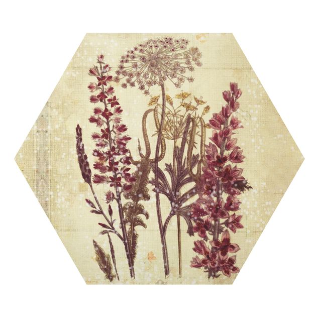 Billeder gul Vintage Linen Look Flowers