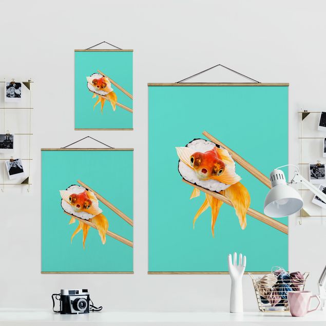 Billeder turkis Sushi With Goldfish