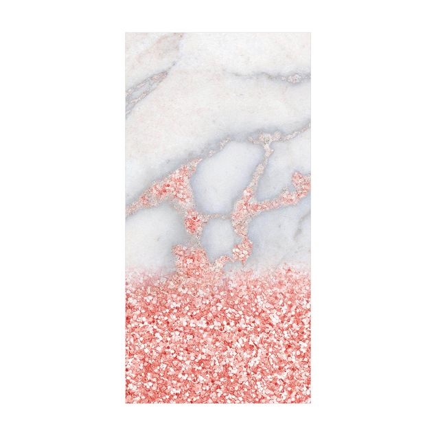 Tæpper abstract Marble Look With Pink Confetti