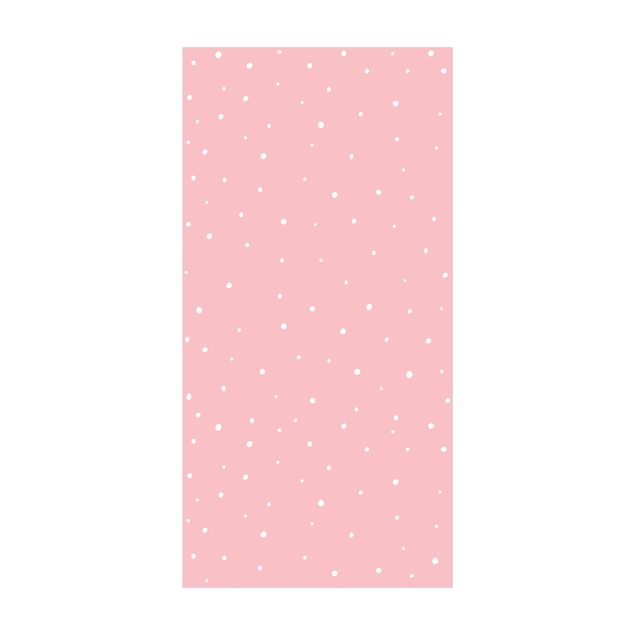 stort tæppe Drawn Little Dots On Pastel Pink