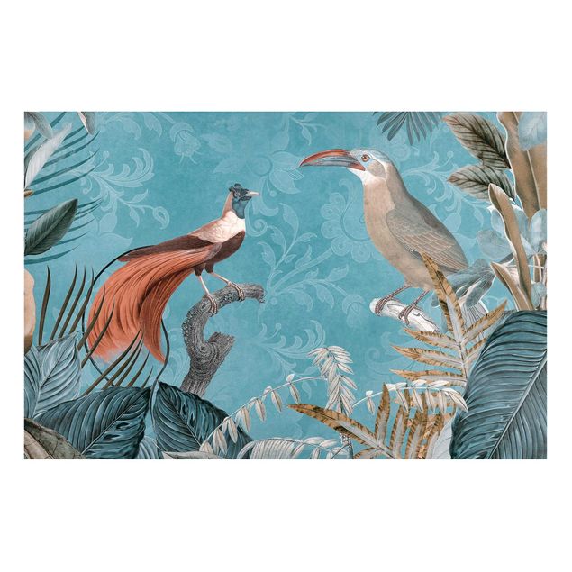 Magnettavler blomster Vintage Collage - Birds Of Paradise