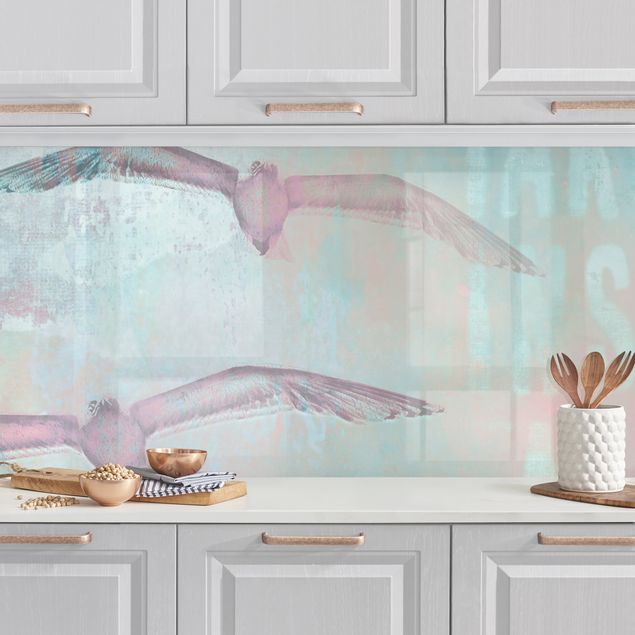 køkken dekorationer Shabby Chic Collage - Seagulls