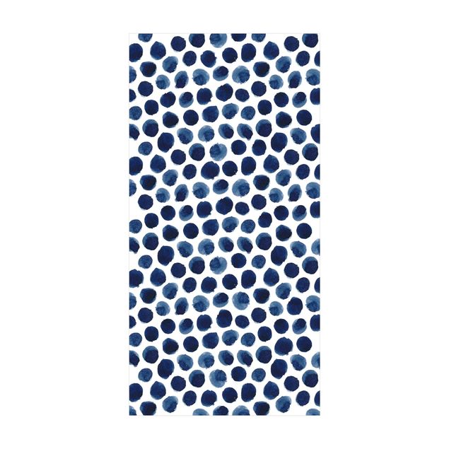 stort tæppe Large Watercolour Polkadots In Indigo