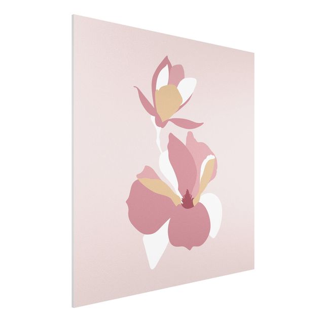 Kunst stilarter Line Art Flowers Pastel Pink
