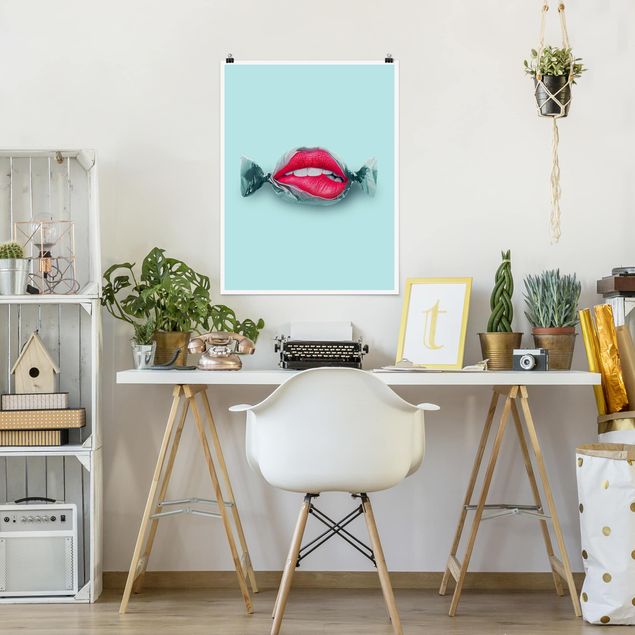 Plakater kunsttryk Candy With Lips