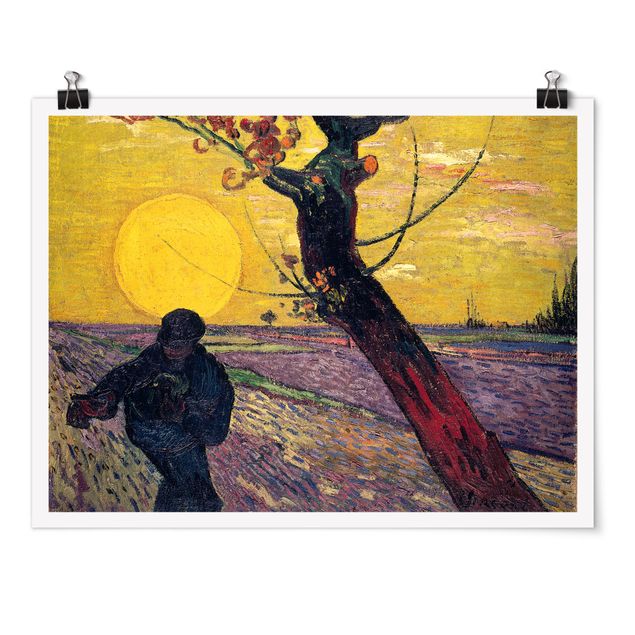 Kunst stilarter post impressionisme Vincent Van Gogh - Sower With Setting Sun