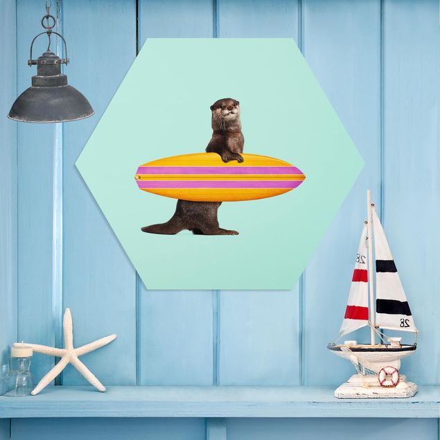 Børneværelse deco Otter With Surfboard