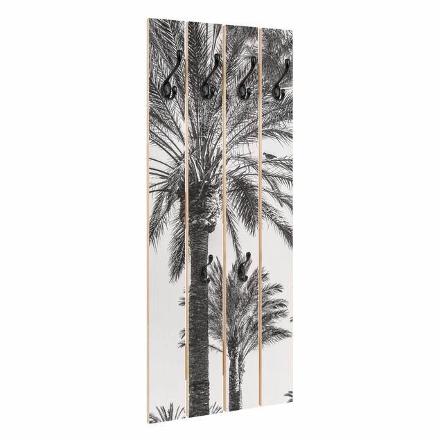 Knagerækker Palm Trees At Sunset Black And White