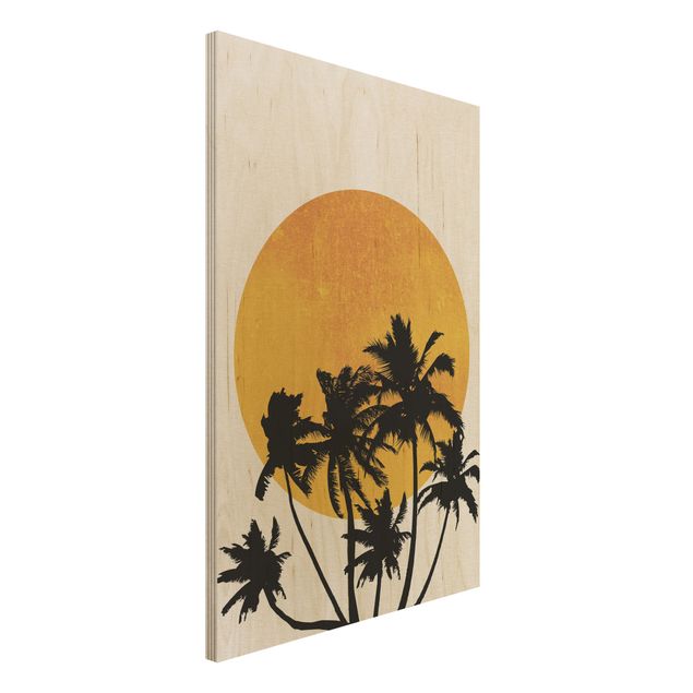 køkken dekorationer Palm Trees In Front Of Golden Sun